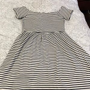 Off shoulder boat neck a-line cotton/spandex dress